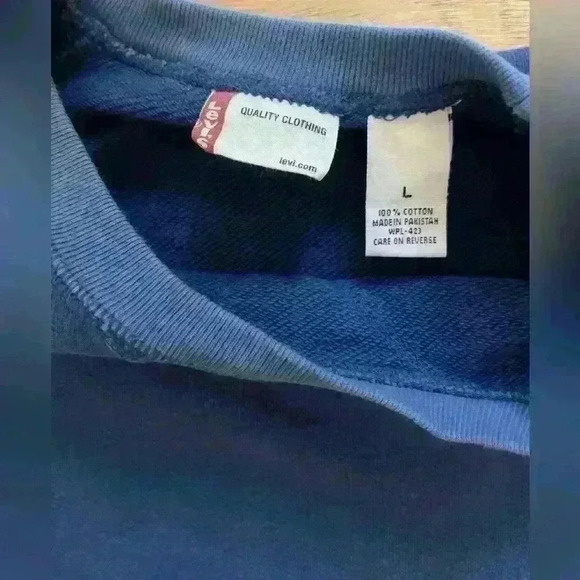 Vintage Levi's Pullover Crewneck Sweatshirt Mens Size Large Classic Blue - Picture 8 of 11